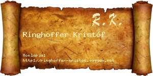 Ringhoffer Kristóf névjegykártya