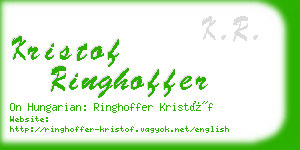 kristof ringhoffer business card